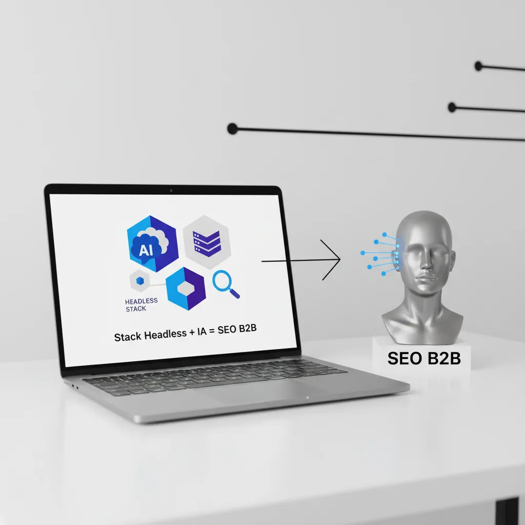 Portada del artículo: Stack Headless e IA para SEO B2B